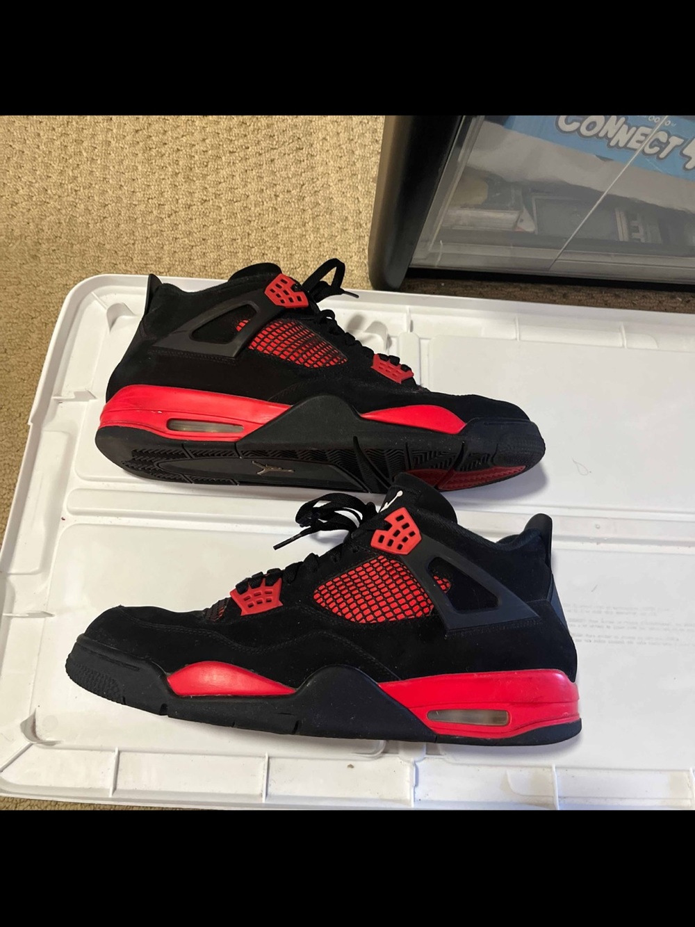 Nike Air Jordan 4 Retro Red Thunder Size 14 Pre-Owned CT8527-016 Red Black